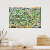 オーランド・フロリダのマンガの地図 ポスター (キッチン)