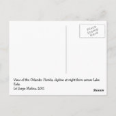 オーランド、フロリダのルツェルン湖の向こう側から夜 ポストカード (裏面)