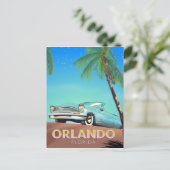 オーランド フロリダ ビンテージ 旅行 ポスター, ポストカード (スタンド正面)
