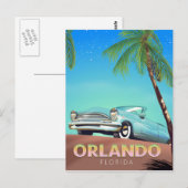 オーランド フロリダ ビンテージ 旅行 ポスター, ポストカード (正面/裏面)