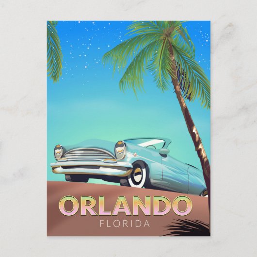 オーランド フロリダ ビンテージ 旅行 ポスター, ポストカード (正面)