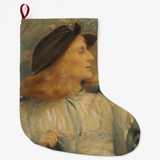 オーランド(美しい青年)(by E.R.ヒューズ) ラージクリスマスストッキング (正面)