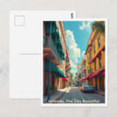 オーランドFLザシティビューティフル、旅行スタイル ポストカード (正面/裏面)