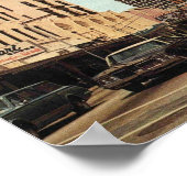 オーランドFL、ダウンタウン通りシーン、ヴィンテージ ポスター (角)