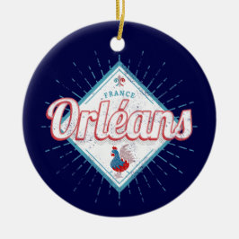 オーリンズロイレフランスレトロロスターヴィンテージ セラミックオーナメント