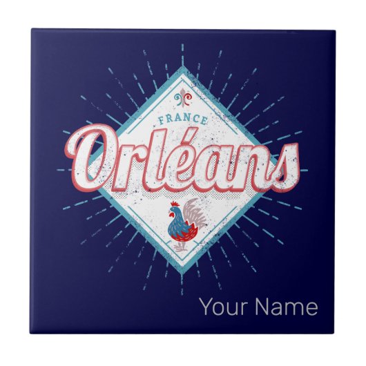 オーリンズロイレフランスレトロロスターヴィンテージ タイル (正面)