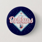 オーリンズロイレフランスレトロロスターヴィンテージ 缶バッジ (正面)