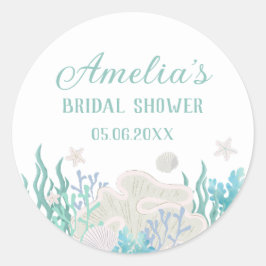 オールアイシーズラブビーチ海ブライダルシャワー ラウンドシール