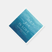 オールアイシーズラブ海ビーチシーブライダルシャワー スタンダードカクテルナプキン (角)