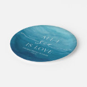 オールアイシーズラブ海ビーチシーブライダルシャワー ペーパープレート (アングル)