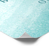 オールアイシーズラブ海ビーチティール（緑がかった色）ブライダルシャワー ポスター (角)