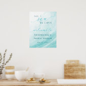 オールアイシーズラブ海ビーチティール（緑がかった色）ブライダルシャワー ポスター (キッチン)