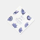 オールアイシーラブシーシェルエレガントズブライダルシャワー スタンダードカクテルナプキン (角)