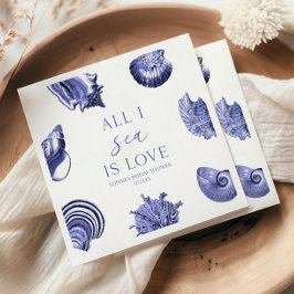 オールアイシーラブシーシェルエレガントズブライダルシャワー スタンダードカクテルナプキン