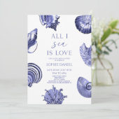 オールアイシーラブブルーシーシェルブライダルシャワー 招待状 (スタンド正面)