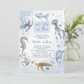 オールアイシーラブーエレガント海ブライダルシャワー 招待状 (スタンド正面)