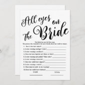 オールアイズオンザブライドシンプルブライダルシャワーゲーム 招待状 (正面/裏面)