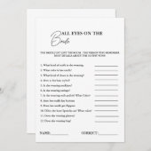 オールアイズオンザブライドブライダルシャワーゲームカード 案内状 (正面/裏面)