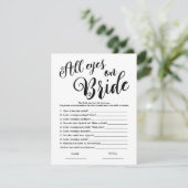 オールアイズオンブライドシンプルブライダルシャワーゲーム 招待状 (スタンド正面)