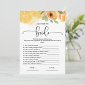 オールアイズオンブライドブライダルシャワーゲームカード 招待状 (スタンド正面)