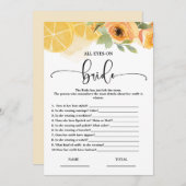 オールアイズオンブライドブライダルシャワーゲームカード 招待状 (正面/裏面)
