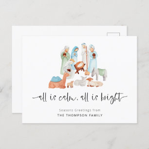 オールアイズ穏やかな出生季節のごあいさつクリスマス シーズンポストカード