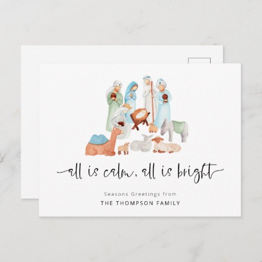 オールアイズ穏やかな出生季節のごあいさつクリスマス シーズンポストカード (正面/裏面)