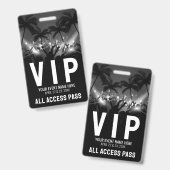オールアクセスパス 黒 白 イベント VIP バッジ (正面&裏面)