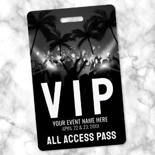オールアクセスパス 黒 白 イベント VIP バッジ