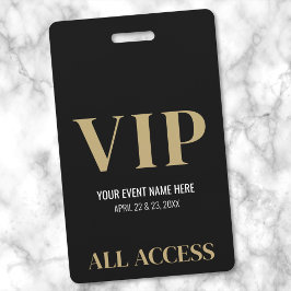 オールアクセス 高級感ある ブラック ゴールド イベント VIP バッジ