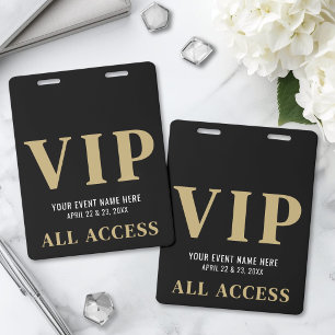 オールアクセス 高級 黒金 イベントVIP バッジ