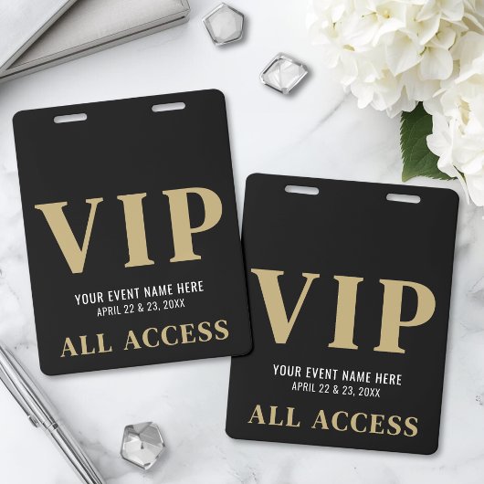 オールアクセス 高級 黒金 イベントVIP バッジ