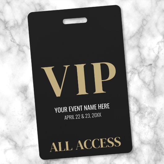 オールアクセス 高級 黒金 イベントVIP バッジ