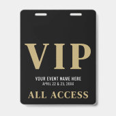オールアクセス 高級 黒金 イベントVIP バッジ (正面)