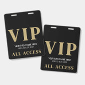 オールアクセス 高級 黒金 イベントVIP バッジ (正面＆裏面)