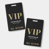 オールアクセス 高級 黒金 イベントVIP バッジ (正面&裏面)