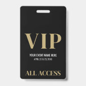 オールアクセス 高級 黒金 イベントVIP バッジ (正面)