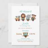 オールアボードトレインフェスタ子供の誕生日招待状 招待状 (正面)