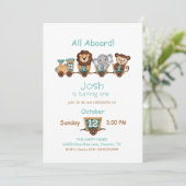 オールアボードトレインフェスタ子供の誕生日招待状 招待状 (スタンド正面)