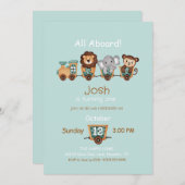 オールアボードトレインフェスタ子供の誕生日招待状 招待状 (正面/裏面)