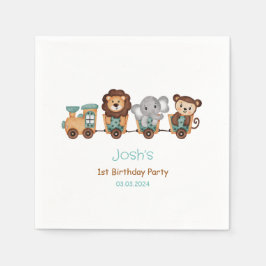オールアボードトレインフェスタ子供の誕生日 スタンダードカクテルナプキン