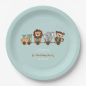 オールアボードトレインフェスタ子供の誕生日 ペーパープレート (正面)