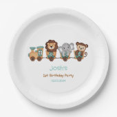 オールアボードトレインフェスタ子供の誕生日 ペーパープレート (正面)