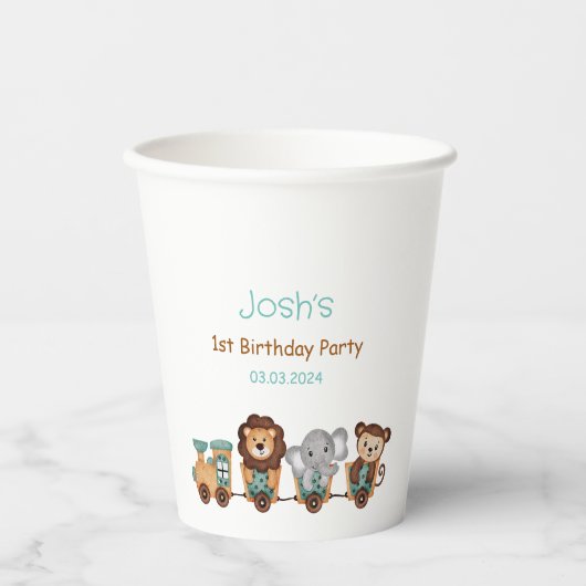 オールアボードトレインフェスタ子供の誕生日 紙コップ (正面)