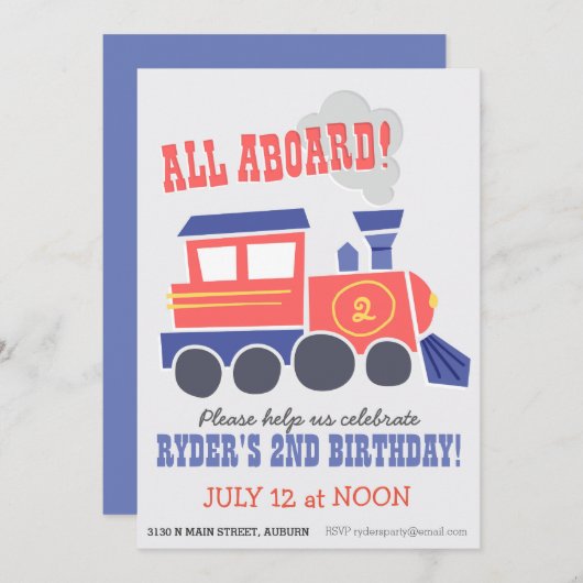 オールアボードパーティー招待状 招待状 (正面/裏面)