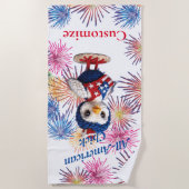 オールアメリカンのシックなサンダー_コーブ ビーチタオル (正面)