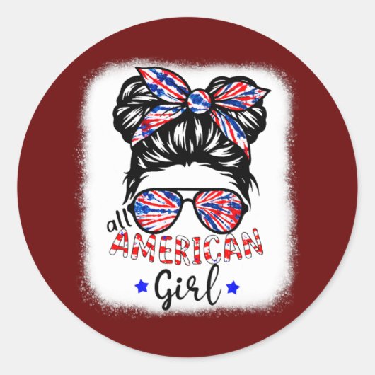 オールアメリカンガール絞り染めメッシーバン7月4日 ラウンドシール (正面)