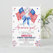 オールアメリカンガール誕生日招待状7月4日 招待状 (スタンド正面)