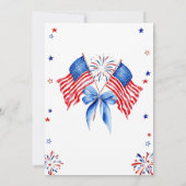 オールアメリカンガール誕生日招待状7月4日 招待状 (裏面)