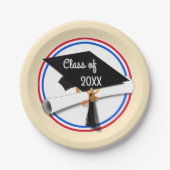 オールアメリカングラード – 赤と青 ペーパープレート (正面)